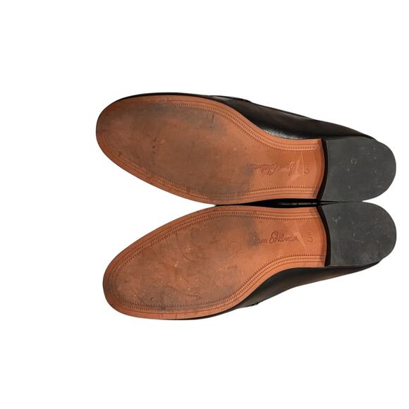 Sam Edelman Black Leather Loafers Gold Bit Size 6.5 - Picture 5 of 5